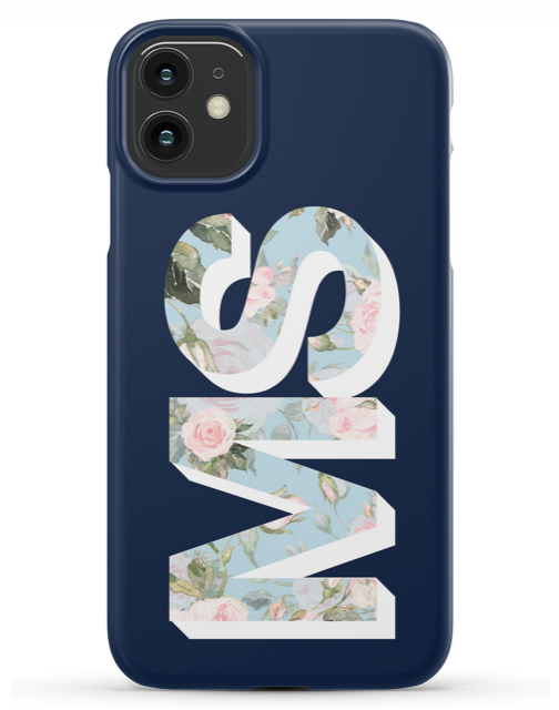 Large Floral Initial Phone case ( 2 color ways )
