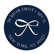 Navy Bow Address Labels