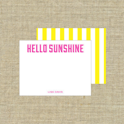 Hello Sunshine Deluxe Triple Thick Note Cards